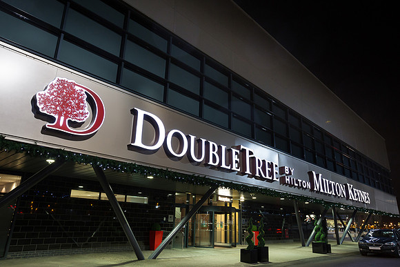 Double Tree MK frontage at night by Ian Jamieson Photography