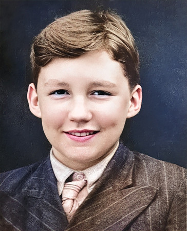 Alan Johnson aged about 7 colourised