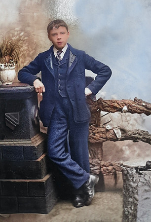 Patrick Driscoll Colourised young man Full length Studio