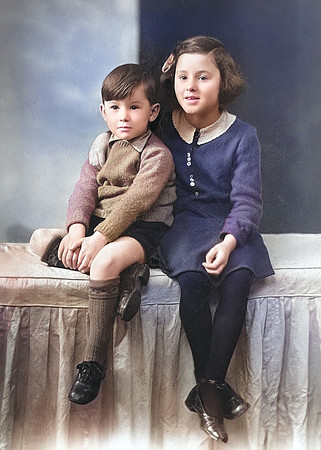 Colin and Joyce c1935 Colourised