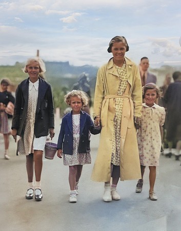 Olive, Joyce, Margate c1935 Colourised