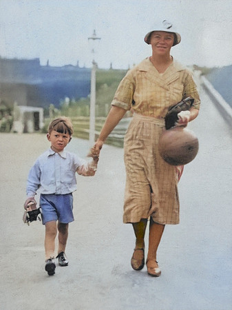 Colin and Elsie Jamieson c1934 Colourised